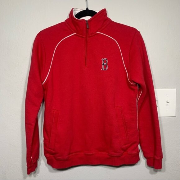 Boston Red Sox Embroidered 1/4 Zip Pullover Pockets Small MLB Gear For Sports - Picture 1 of 4